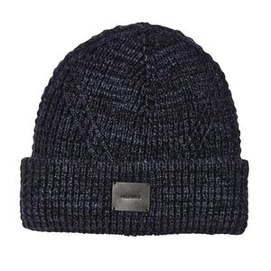 All Saints Beanie Hat Black/Collegiate Blue Wool Blend Outdoor Streetwear Winter